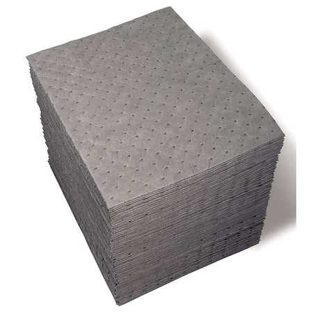 Sorbent Pad, 19 gal, 15 in x 19 in, Universal, Gray, 100 PK