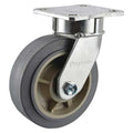 Swivel Plate Caster, 8 in Dia, 675 lb, Ball