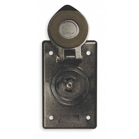 Box Cover, Outlet Box Type, 1 Gang, Thermoplastic, Single Receptacle Cover Type