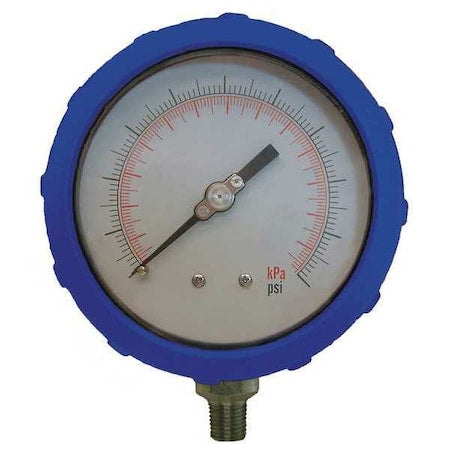 Industrial Pressure Gauge, 0 to 160 psi, 4 in Dial, 1/4 in NPT, Bottom Location