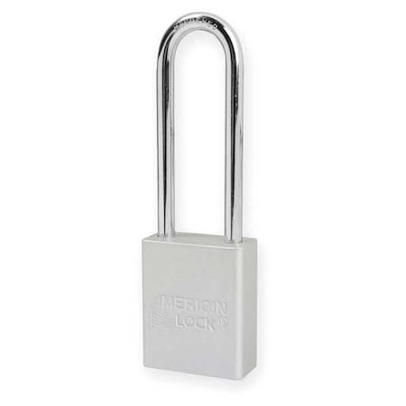Lockout Padlock, Keyed Different, Aluminum, Silver, 3 in Shackle Height, 1 1/2 in Body Width