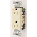Duplex Straight Blade Receptacle, 5-15R, 15 A, 125V AC, 2 Pole, 3 Wire, Flush Mount
