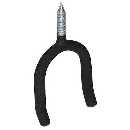 Screw In Hook, Black Vinyl Coated