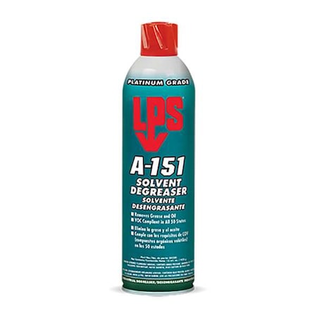 Solvent Degreaser, 15 Oz Aerosol Can, Liquid, Clear Water-White