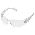 Safety Glasses, Condor V, Wraparound, Frameless, Clear Frosted Arm, Clear Lens, Uncoated