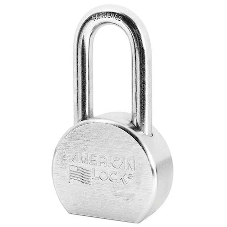 Padlock, Keyed Different, Long Shackle, Round Steel Body, Boron Shackle, 15/16 in W