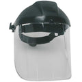 Ratchet Face Shield Assembly, Clear Visor, 8" Height, Ratchet Suspension, Uncoated Lens, Black