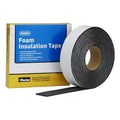 Foam Insulation Tape, 2 in W x 10 yd L, 1/8 in Thick, Black