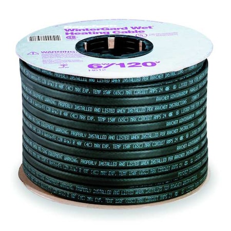 Cut-to-Length Electric Heating Cable, -40 Degrees F to 150 Degrees F, 120V AC, 250 ft L x 7/16 in W, Indoor/Outdoor