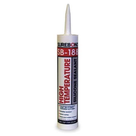 Silicone Sealant, 10 oz, Cartridge, Black, Silicone Base, SB-188