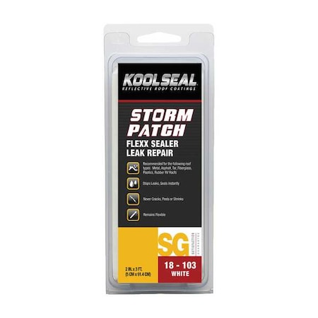 Leak Repair Strip, 2 in x 3 ft, Roll, Gray, Storm Patch