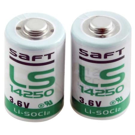 Lithium Battery, 1/2 AA 3.6V DC 2 PK