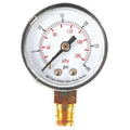 Commercial Pressure Gauge, 0 to 30 psi, 1 1/2 in Dial, 1/8 in NPT, Bottom Location