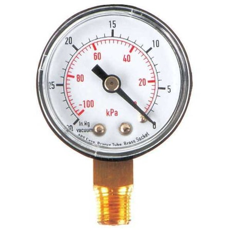 Commercial Vacuum Gauge, +/-3-2-3%, Bla