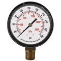 Commercial Pressure Gauge, 0 to 300 psi, 3 1/2 in Dial, 1/4 in NPT, Bottom Location