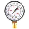Pressure Gauge, Commercial, 0 to 600 psi, 2 in dial, 1/4 in MNPT, Bottom Connection, Plastic, Black
