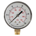 Commercial Pressure Gauge, 0 to 100 psi, 3 1/2 in Dial, 1/4 in NPT, Bottom Location
