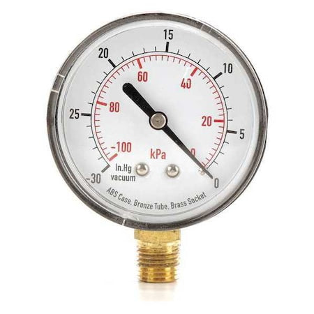 Commercial Vacuum Gauge, +/-3-2-3%, Bla