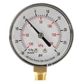 Commercial Compound Gauge, 30 to 0 to 30 psi, 2 1/2 in Dial, 1/4 in NPT, Bottom Location