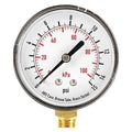 Commercial Pressure Gauge, 0 to 15 psi, 2 1/2 in Dial, 1/4 in NPT, Bottom Location