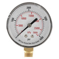 Commercial Pressure Gauge, 0 to 4, 000 psi, 2 1/2 in Dial, 1/4 in NPT, Bottom Location