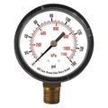 Commercial Pressure Gauge, 0 to 160 psi, 2 1/2 in Dial, 1/4 in NPT, Bottom Location