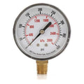 Commercial Pressure Gauge, 0 to 400 psi, 2 1/2 in Dial, 1/4 in NPT, Bottom Location