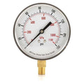 Commercial Pressure Gauge, 0 to 160 psi, 3 1/2 in Dial, 1/4 in NPT, Bottom Location