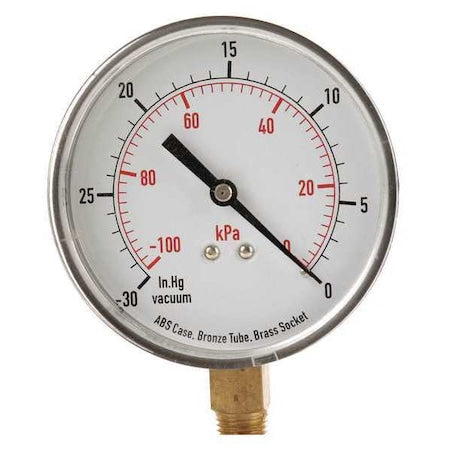 Commercial Vacuum Gauge, +/-3-2-3%, Bla
