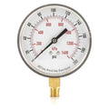 Commercial Pressure Gauge, 0 to 200 psi, 3 1/2 in Dial, 1/4 in NPT, Bottom Location