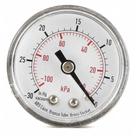 Commercial Pressure Gauge, 0 to 4, 000 psi, 3 1/2 in Dial, 1/4 in NPT, Center Back Location