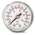 Pressure Gauge, Commercial, 0 to 15 psi, 1 1/2 in Dial, 1/8 in MNPT, Plastic, Black