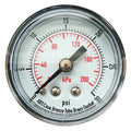 Pressure Gauge, Commercial, 0 to 30 psi, 1 1/2 in Dial, 1/8 in MNPT, Plastic, Black
