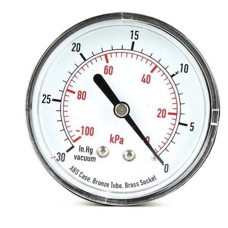 Commercial Vacuum Gauge, +/-3-2-3%, Bla