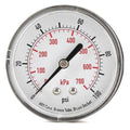 Commercial Pressure Gauge, 0 to 100 psi, 2 1/2 in Dial, 1/4 in NPT, Center Back Location