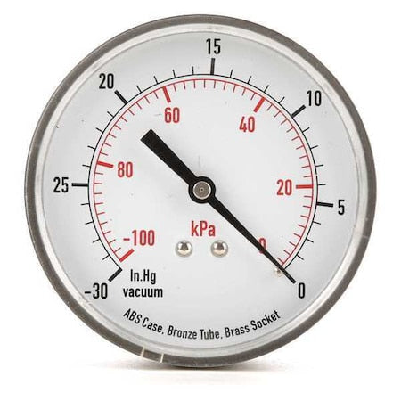 Commercial Vacuum Gauge, +/-3-2-3%, Bla