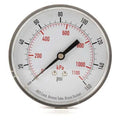 Commercial Pressure Gauge, 0 to 160 psi, 3 1/2 in Dial, 1/4 in NPT, Center Back Location