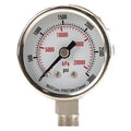 Commercial Pressure Gauge, 0 to 30 psi, 1 1/2 in Dial, 1/8 in NPT, Bottom Location