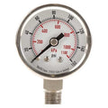 Commercial Pressure Gauge, 0 to 160 psi, 1 1/2 in Dial, 1/8 in NPT, Bottom Location
