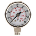 Commercial Pressure Gauge, 0 to 400 psi, 1 1/2 in Dial, 1/8 in NPT, Bottom Location