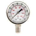 Commercial Pressure Gauge, 0 to 200 psi, 2 in Dial, 1/4 in NPT, Bottom Location