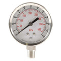 Commercial Pressure Gauge, 0 to 60 psi, 2 1/2 in Dial, 1/4 in NPT, Bottom Location