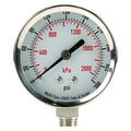 Commercial Pressure Gauge, 0 to 300 psi, 2 1/2 in Dial, 1/4 in NPT, Bottom Location