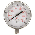 Commercial Pressure Gauge, 0 to 100 psi, 3 1/2 in Dial, 1/4 in NPT, Bottom Location