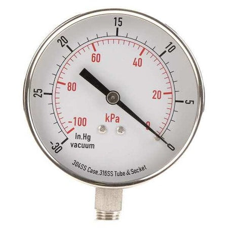 Commercial Vacuum Gauge, +/-3-2-3%, Sil