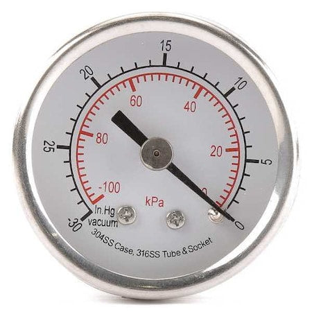 Commercial Vacuum Gauge, +/-3-2-3%, Sil
