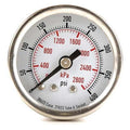 Commercial Pressure Gauge, 0 to 400 psi, 1 1/2 in Dial, 1/8 in NPT, Center Back Location
