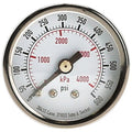 Commercial Pressure Gauge, 0 to 600 psi, 1 1/2 in Dial, 1/8 in NPT, Center Back Location