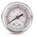 Commercial Pressure Gauge, 0 to 30 psi, 1 1/2 in Dial, 1/8 in NPT, Center Back Location
