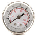 Commercial Pressure Gauge, 0 to 160 psi, 1 1/2 in Dial, 1/8 in NPT, Center Back Location